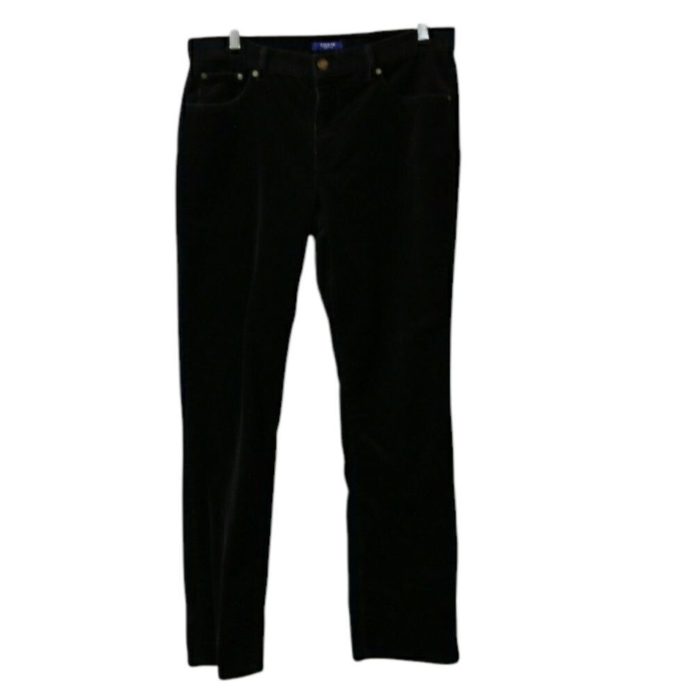 Chaps Dark Brown Corduroy Straight Leg Pants 12